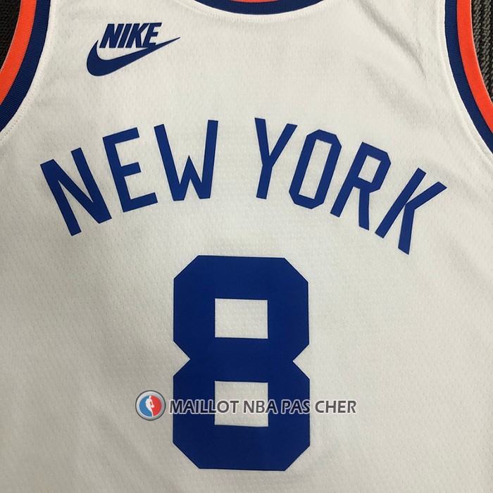 Maillot New York Knicks Kemba Walker NO 8 75th Anniversary Blanc